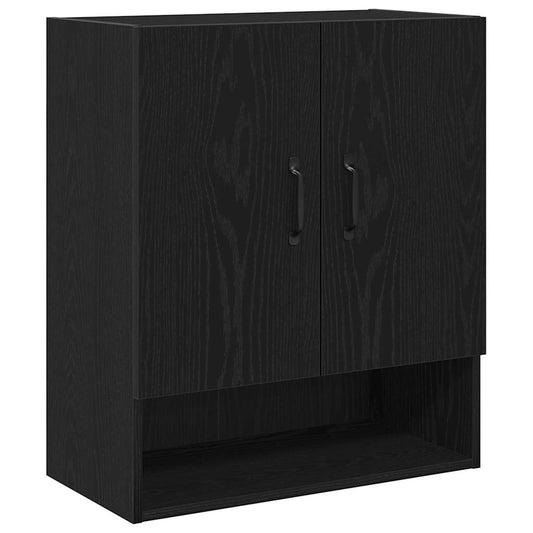 Veggskap svart eik 60x30x70 cm laget av tre