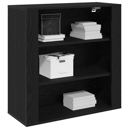 Veggskap Svart Eik 80x33x80 cm Konstruert Tre