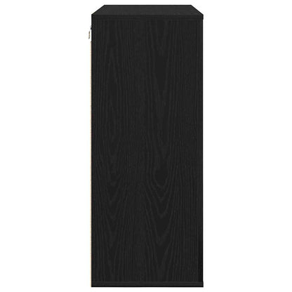 Veggskap Svart Eik 80x33x80 cm Konstruert Tre