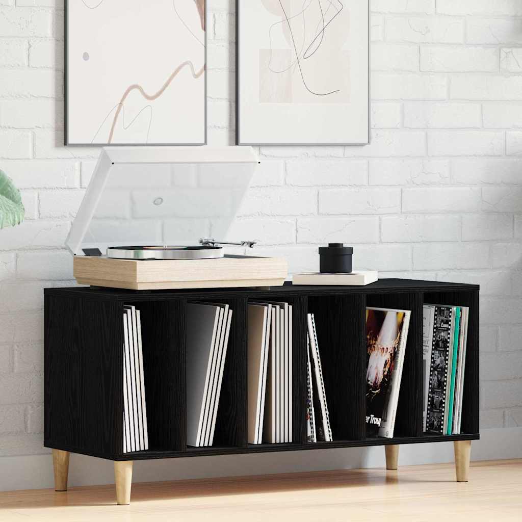 EP Record Cabinet Svart Eik 100x38x48 cm Konstruert Tre