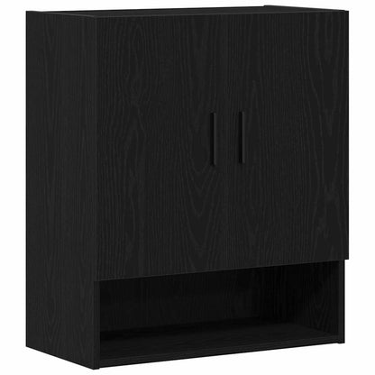 Veggskap i svart eik 60x31x70 cm laget av konstruert tre