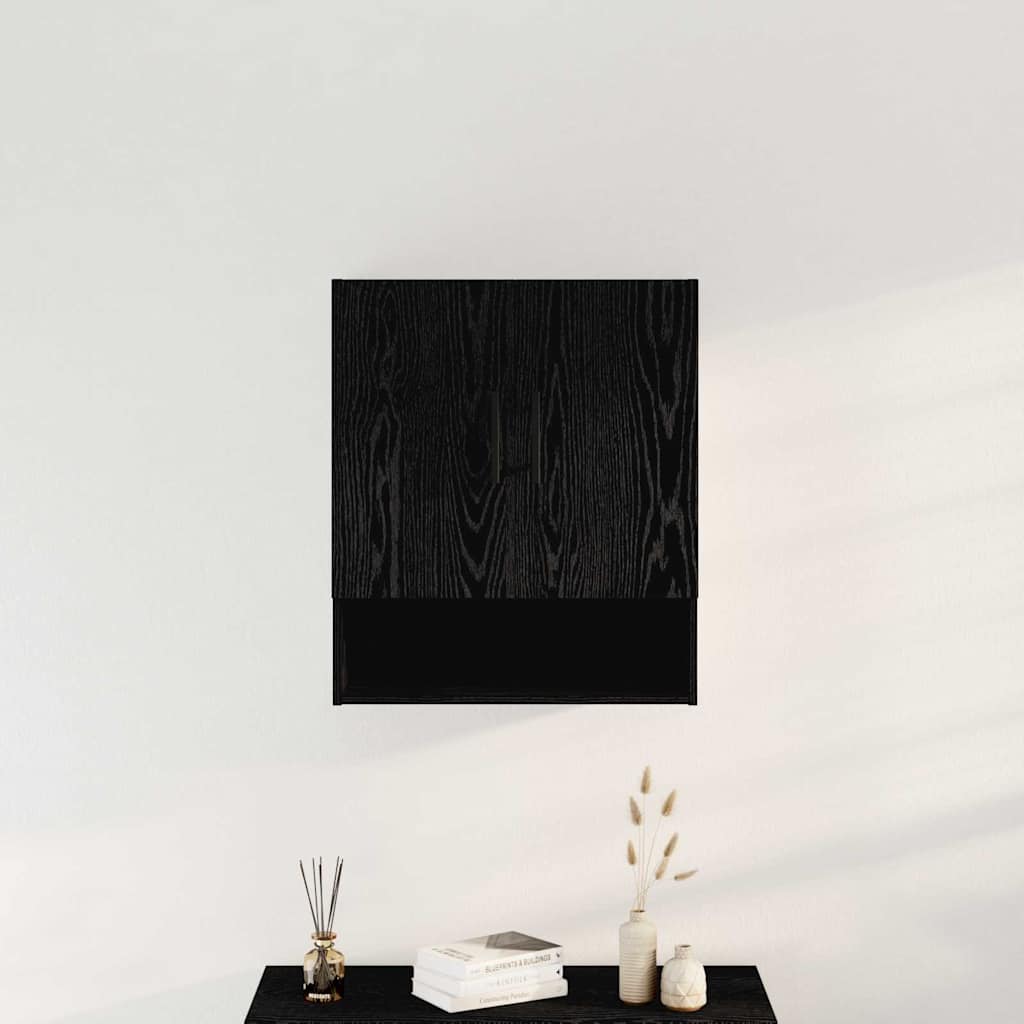Veggskap Svart Eik 60x31x70 cm Konstruert Tre