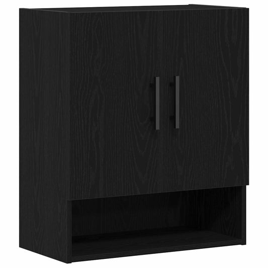 Veggskap Svart Eik 60x31x70 cm Konstruert Tre
