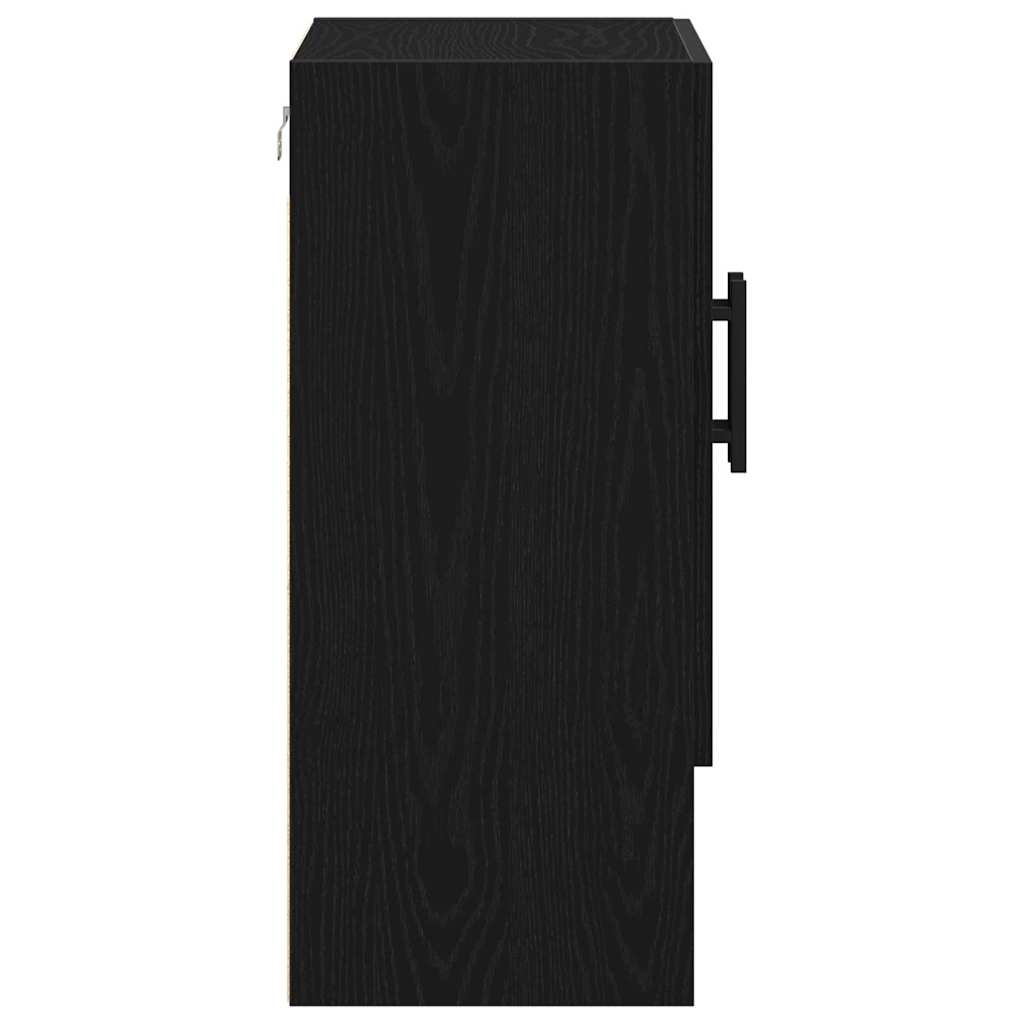 Veggskap Svart Eik 60x31x70 cm Konstruert Tre