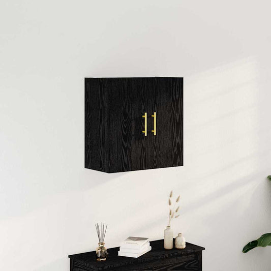 Veggskap Svart Eik 60x31x70 cm Konstruert Tre