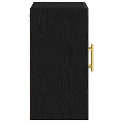 Veggskap Svart Eik 60x31x70 cm Konstruert Tre