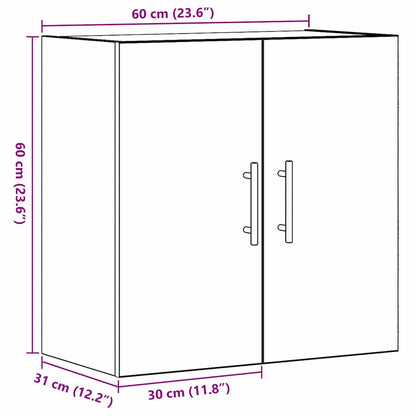Veggskap Svart Eik 60x31x70 cm Konstruert Tre