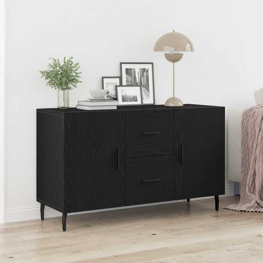 Sideboard Sort Eik 100x36x60 cm Ingeniørfat