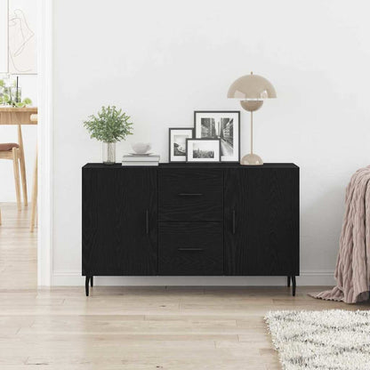 Sideboard Sort Eik 100x36x60 cm Ingeniørfat