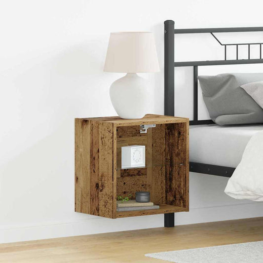 Flytende Hylle 2 stk Gammelt Tre 40x28,5x40 cm Konstruert Tre