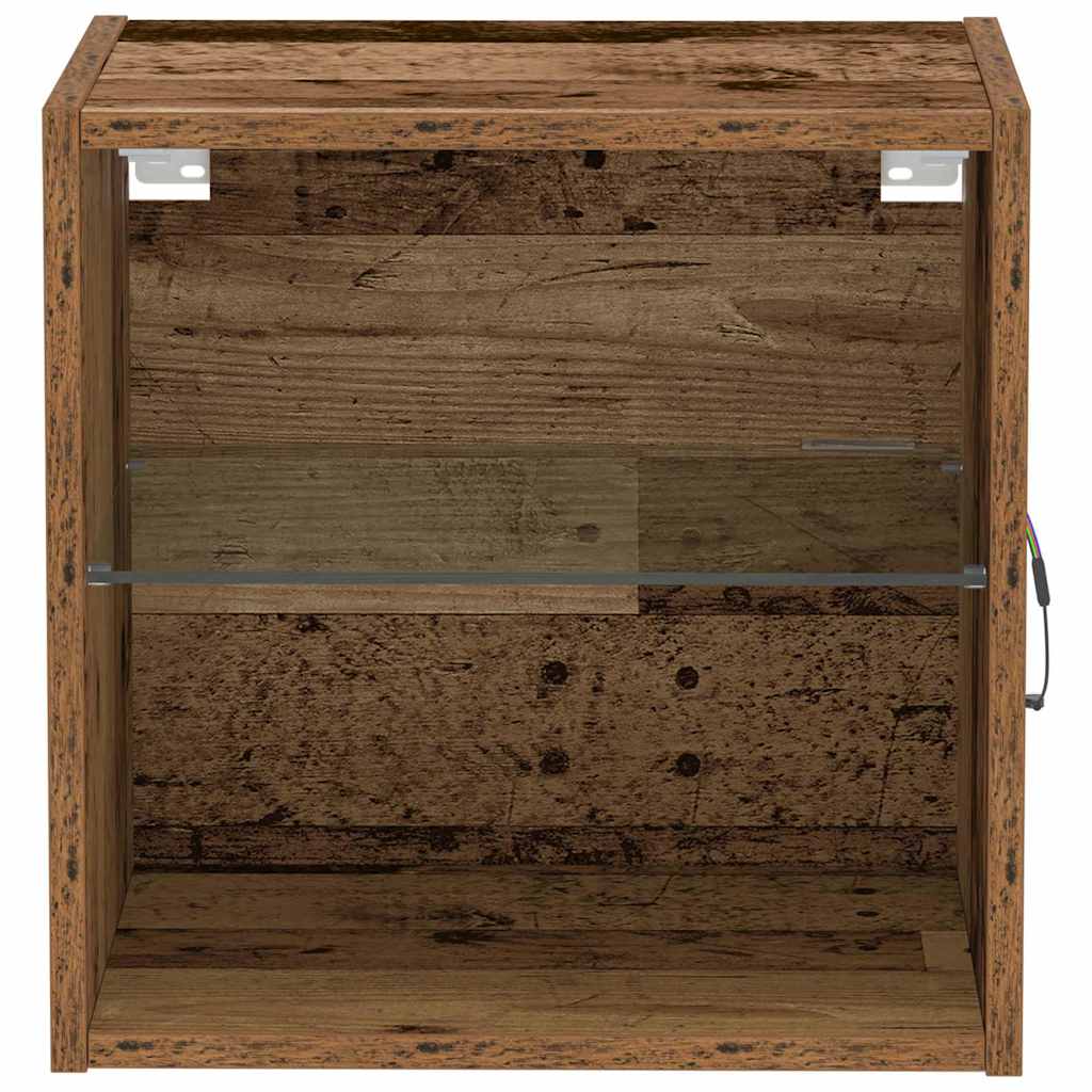Flytende Hylle 2 stk Gammelt Tre 40x28,5x40 cm Konstruert Tre