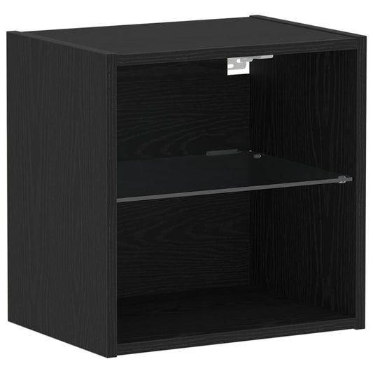 Flytende Hylle Svart Eik 40x28,5x40 cm Konstruert Tre