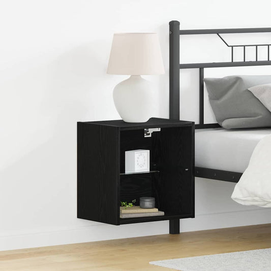 Flytende Hylle 2 stk Svart Eik 40x28,5x40 cm Konstruert Tre