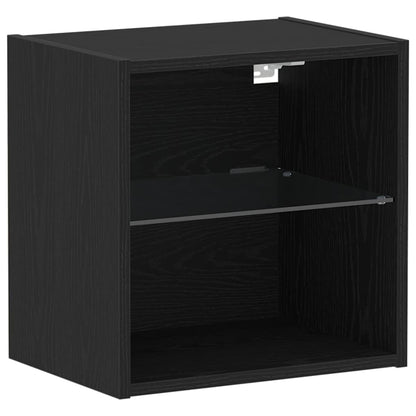 Flytende Hylle 2 stk Svart Eik 40x28,5x40 cm Konstruert Tre