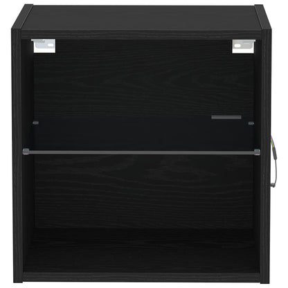 Flytende Hylle 2 stk Svart Eik 40x28,5x40 cm Konstruert Tre