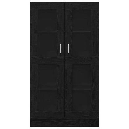 Bokhylle i svart eik 82,5x30,5x150 cm, lagd av konstruert tre