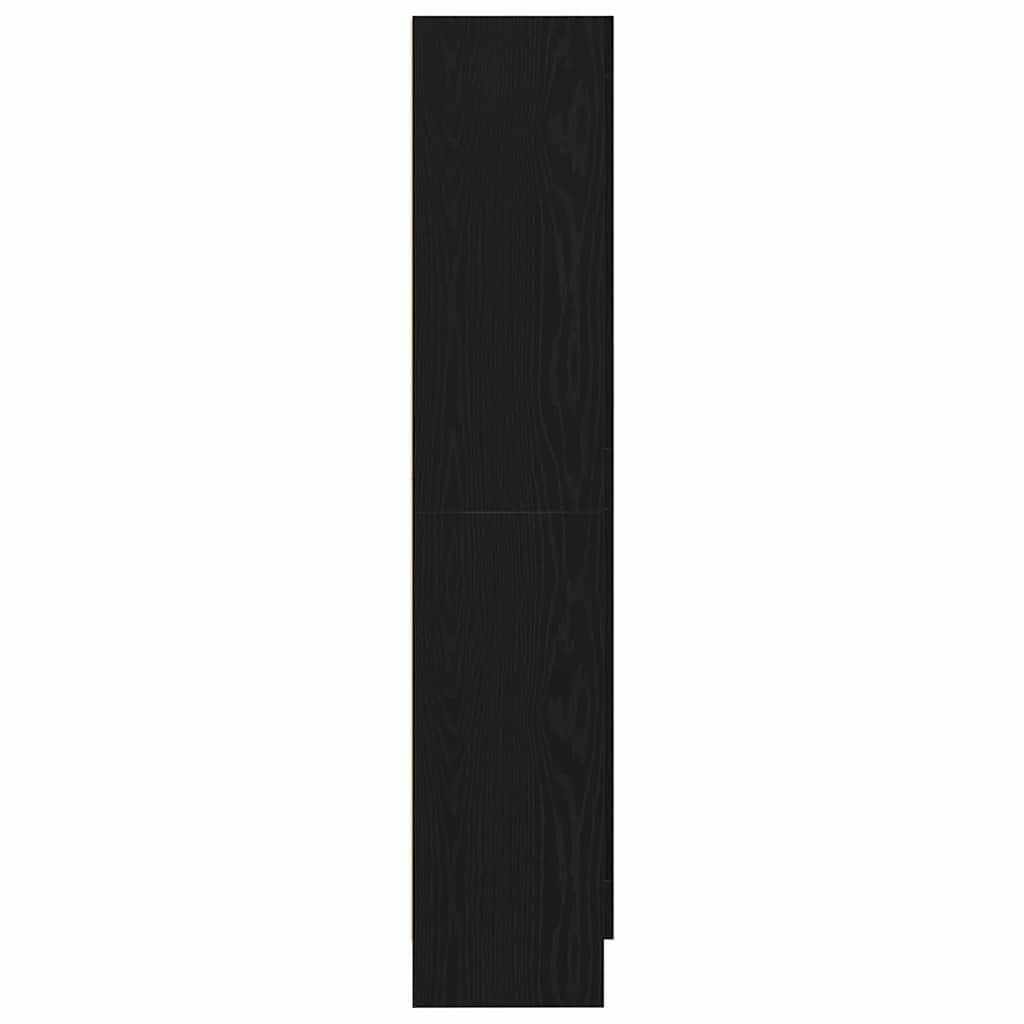 Bokhylle i svart eik 82,5x30,5x150 cm, lagd av konstruert tre