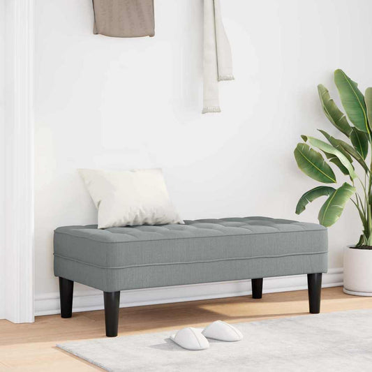 Benk Lysegrå 113x57x39 cm Stoff