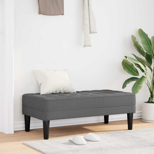 Benk Mørkegrå 113x57x39 cm Stoff