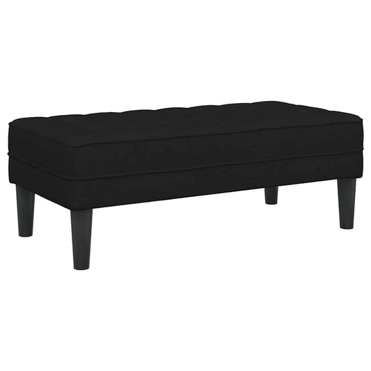 Benk Svart 113x57x39 cm Stoff