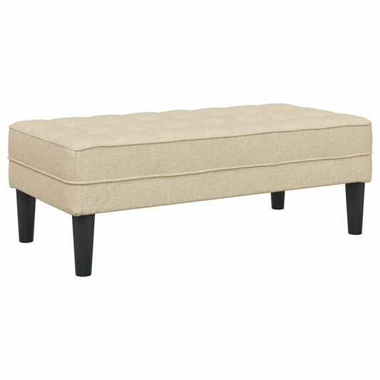 Benk Kremhvit 113x57x39 cm Stoff