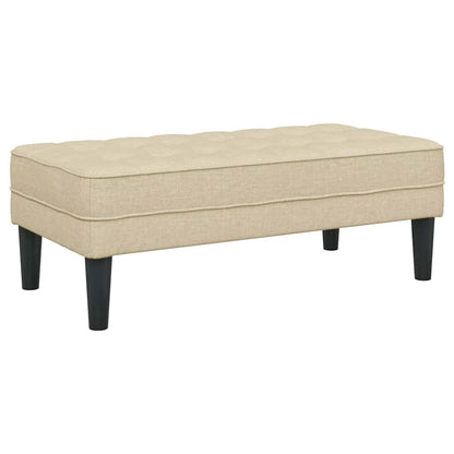Benk Kremhvit 113x57x39 cm Stoff