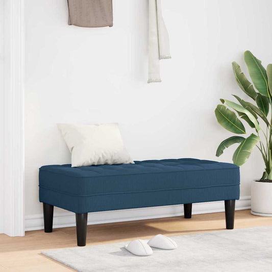 Benk Blå 113x57x39 cm Stoff