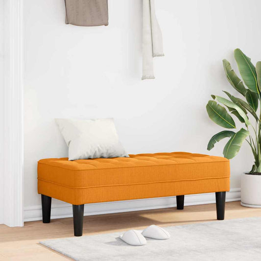 Benk Mørk Gul 113x57x39 cm Stoff