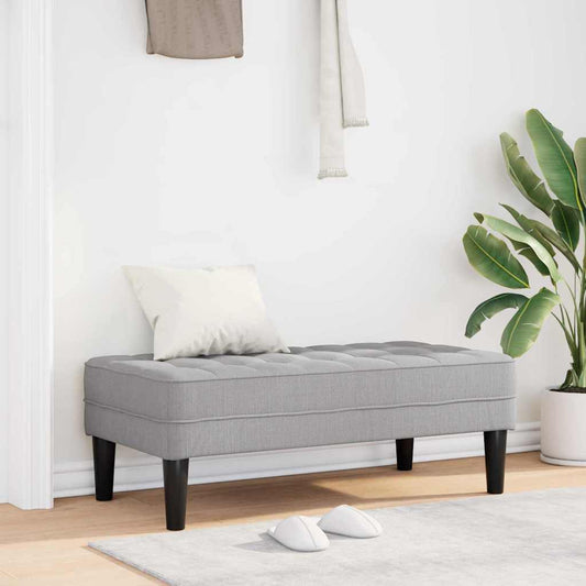 Benk Skygrå 113x57x39 cm Stoff