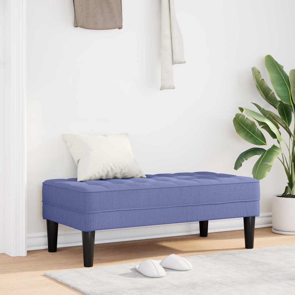 Benk Jeans Blå 113x57x39 cm Stoff