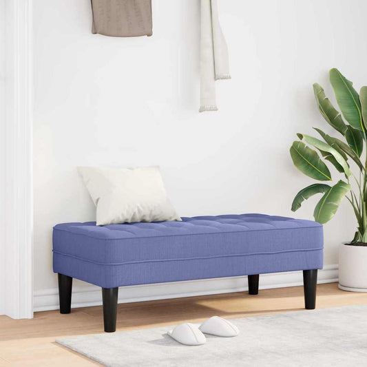 Benk Jeans Blå 113x57x39 cm Stoff
