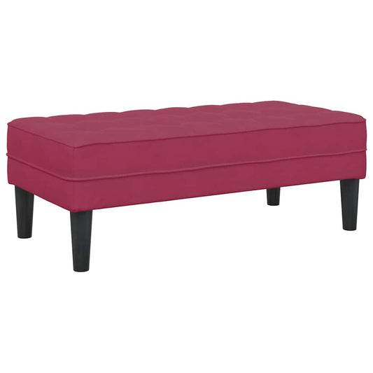 Benk Vinrød 113x57x39 cm Fløyel