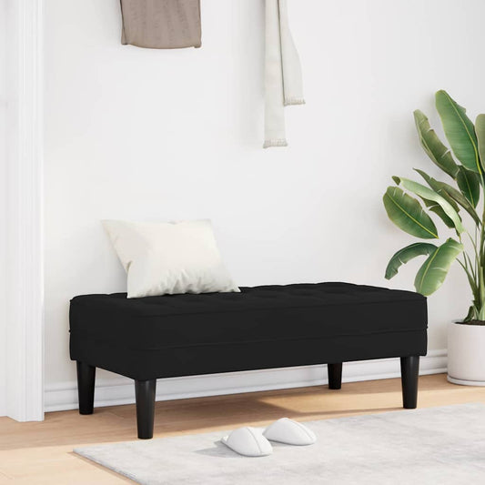Benk Svart 113x57x39 cm Fløyel