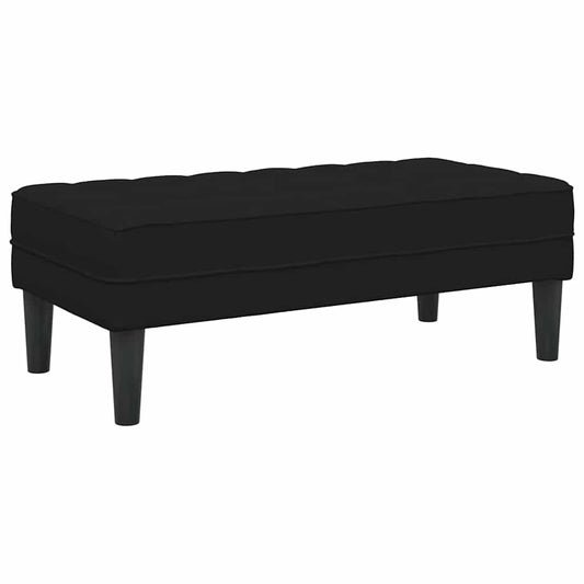 Benk Svart 113x57x39 cm Fløyel