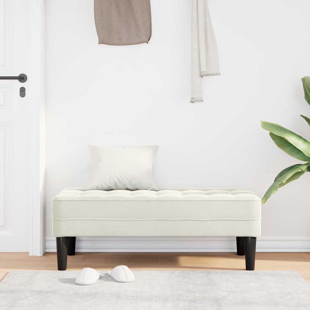 Benk Krem 113 cm Fløyel