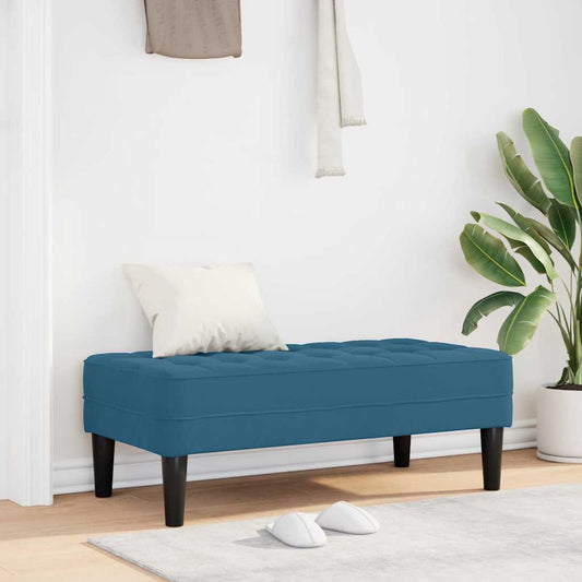 Benk Blå 113x57x39 cm Fløyel