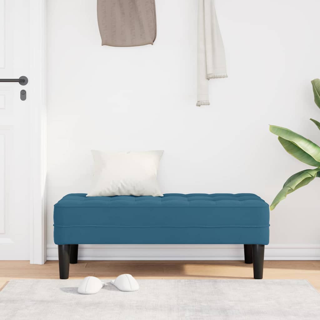 Benk Blå 113x57x39 cm Fløyel
