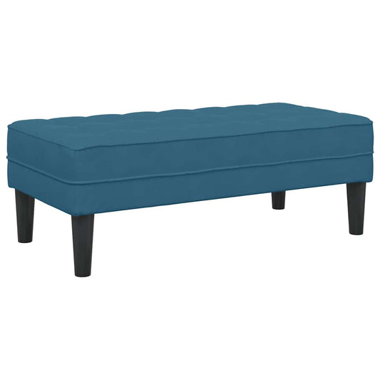 Benk Blå 113x57x39 cm Fløyel