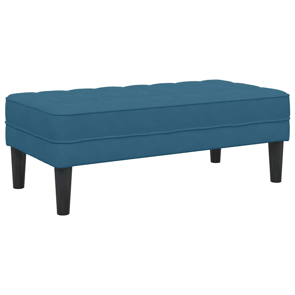 Benk Blå 113x57x39 cm Fløyel
