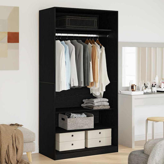 Black Oak Garderobe 100 x 50 x 200 cm - Laget av konstruert tre