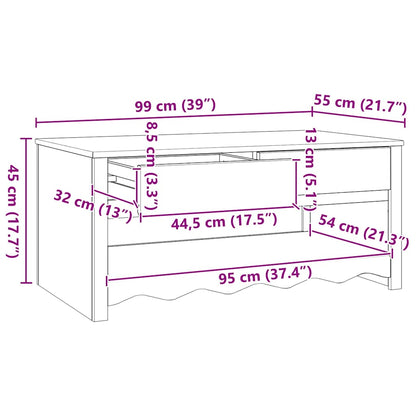 Kaffebord "DRAMMEN" 99x55x45 cm Solid Tre Furu