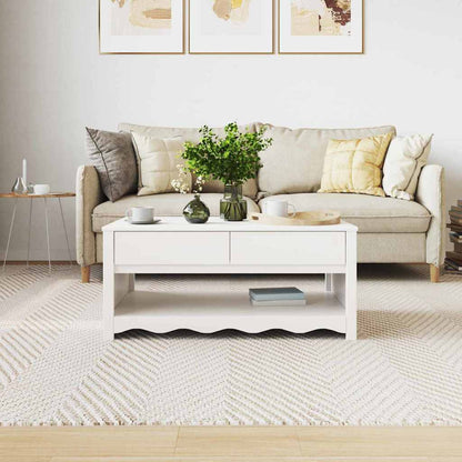 Kaffebord "DRAMMEN" Hvitt 99x55x45 cm Solid Tre Furu