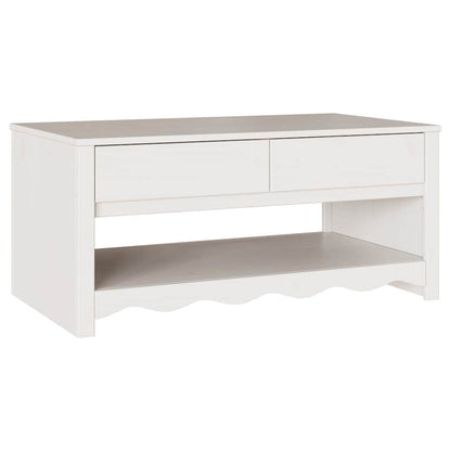 Kaffebord "DRAMMEN" Hvitt 99x55x45 cm Solid Tre Furu