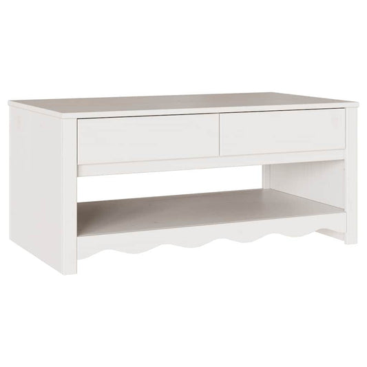 Kaffebord "DRAMMEN" Hvitt 99x55x45 cm Solid Tre Furu