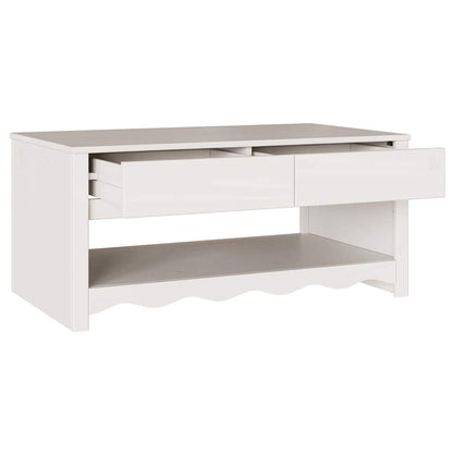 Kaffebord "DRAMMEN" Hvitt 99x55x45 cm Solid Tre Furu