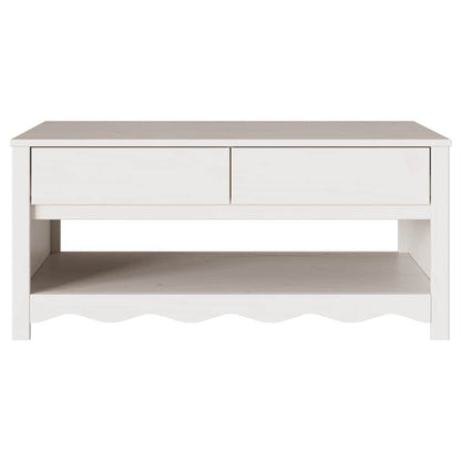 Kaffebord "DRAMMEN" Hvitt 99x55x45 cm Solid Tre Furu