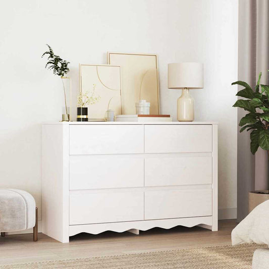 Kommode "DRAMMEN" Hvit 111x43x73,5 cm Solid Tre Furu