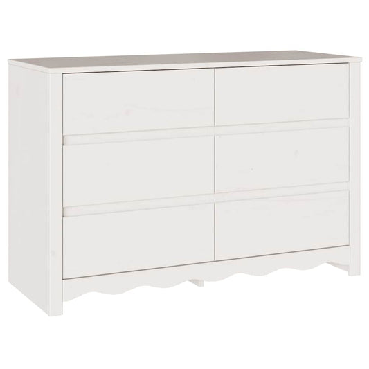 Kommode "DRAMMEN" Hvit 111x43x73,5 cm Solid Tre Furu