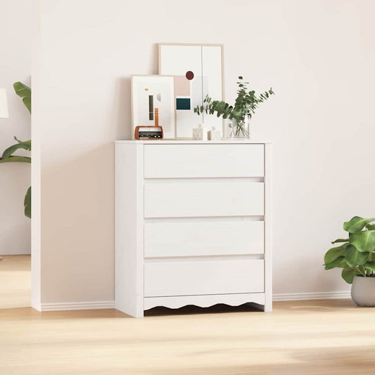 Kommode "DRAMMEN" Hvit 76,5x40x91 cm Massiv Furu