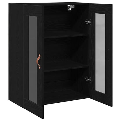 Vegghengt skap Svart eik 69.5 x 34 x 90 cm Konstruert tre